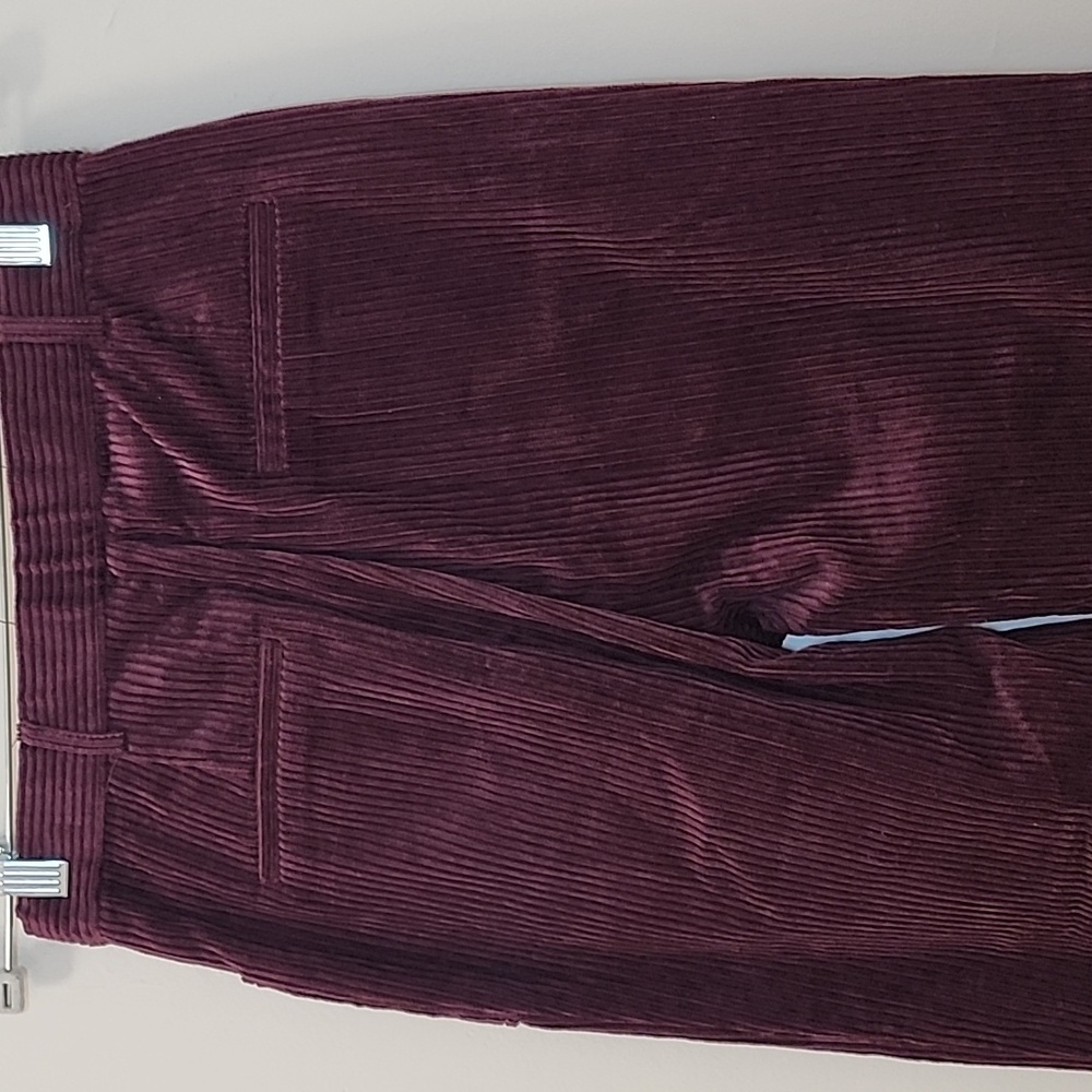 Zara Deep Purple Corduroy Straight Leg Pants Size Small - Picture 12 of 16